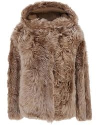 Yves Salomon - Shearling With Shirt Collar And Zip Closure - Lyst