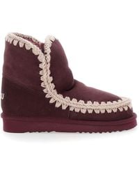 Mou - Stivaletti 'Eskimo' Con Rifinitura Crochet E Patch Logo Sul Retro - Lyst