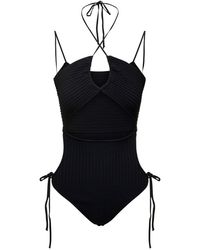 ANDREADAMO - Ribbed Body-Suit With Cut-Out Detail And Halterneck I - Lyst
