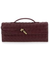Bottega Veneta - 'Andiamo' Clutch With Handle And Intreccio Mot - Lyst