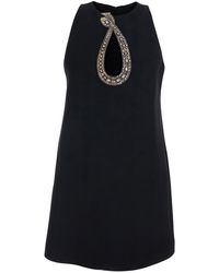 Valentino - Dress Mini 'Embroidered Mini Dress' With Embroidered Details - Lyst