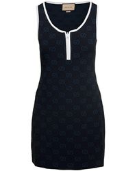 Gucci - Logo-pattern Regular-fit Knitted Mini Dres - Lyst