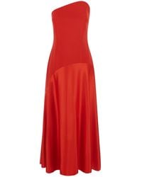 Solace London - Edison Midi Dress With Essential Line Detail - Lyst