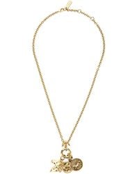 Chloé - Chloé Necklace With Hook Closure And Three Charms With Brass Logo For - Lyst