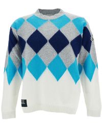 Moncler Genius - Sweater With Diamond Pattern And Logo Patch - Lyst