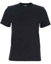 Jacquemus - 'Le T-Shirt Gros Grain' Crewneck T-Shirt With Logo Patch On The Front - Lyst