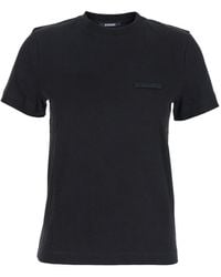 Jacquemus - 'Le T-Shirt Gros Grain' Crewneck T-Shirt With Logo Patch On The Front - Lyst