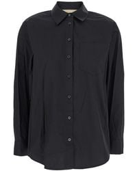 MICHAEL Michael Kors - Cotton Shirt With Button-Down Collar - Lyst