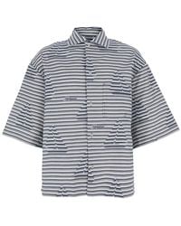Jacquemus - 'La Chemise Plage' Bowling Shirt With Sailboat Stripe M - Lyst