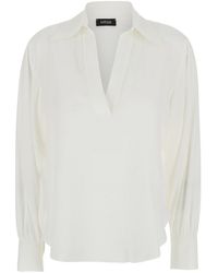 Le Plain - Polo Shirt With V-Neck - Lyst