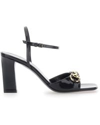 Gucci - 'Signora' Sandals With Square Toe With Horsebit And High H - Lyst