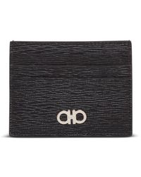 Ferragamo - Revival Leather Card Holder With Gancini Buckle - Lyst