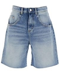 ICON DENIM - Wide Leg Bermuda With Logo Patch On The Back - Lyst