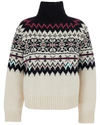 Semicouture - Turtleneck Sweater With All-Over Inlays - Lyst