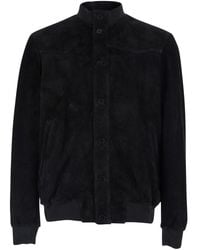 Low Brand - Jacket With High Collar And Button Closure - Lyst