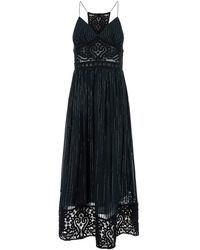 Twin Set - Long Dress With Embroidered Motifs - Lyst