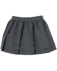 ShuShu/Tong - Skirt Tuck Detail Pleated Wool-Blend - Lyst