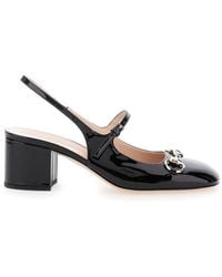Gucci - Horsebit Patent Slingback Pump - Lyst