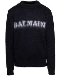 Balmain - Retro Brushed Mohair Sweater - Lyst