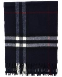 Burberry - Scarf With Fringed Hem And All-Over Check Motif - Lyst