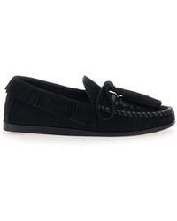 Isabel Marant - 'Fitza' Loafers With Fringed Details And Front Bow - Lyst