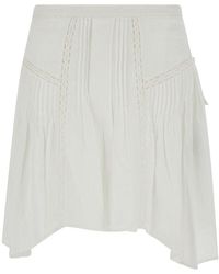 Isabel Marant - 'jorena' Mini White Asymmetric Skirt In Cotton Blend Woman - Lyst