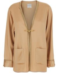 forte_forte - Jacket With Contrast Finishes And Hook Closu - Lyst