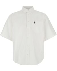 Ami Paris - Camicia 'Boxy' Con Collo Button Down E Ricamo Adc - Lyst