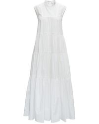 Patou Maxi Abito di Cotone Bianco