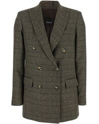 Plain - Giacca Doppiopetto Con Revers A Lancia E Motivo A Righe All-Over - Lyst