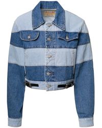 ANDERSSON BELL - 'Mahina' Denim Patchwork Jacket With Heart-Shaped - Lyst