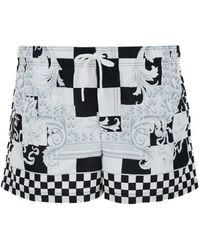 Versace - Light And Swim Trunks With Nautical Barocco Print I - Lyst
