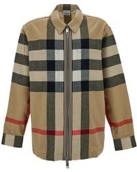 Burberry - Zip-Up Shirt With All-Over Check Print - Lyst