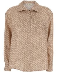 Herno - Silk Shirt With All-Over Print And Wide Collar - Lyst
