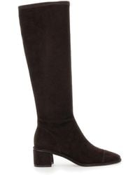 Tory Burch - Knee-High Suede Boots With Block Heel - Lyst