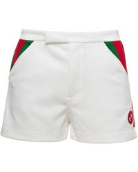 Gucci - 'Tennis Club' Shorts With Web Detail And Logo Patch - Lyst