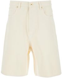 Drole de Monsieur - 'Le Short Baggy Écru' Shorts With Wide Leg And - Lyst