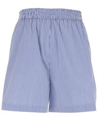 Le Plain - Shorts With Striped Motif And Elasticized Waist In - Lyst