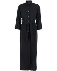 Le Plain - Long Dress With Classic Collar And Front Button Closure - Lyst