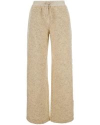 Moncler - Pants With Elastic Waistband And Drawstring And Logo Pat - Lyst
