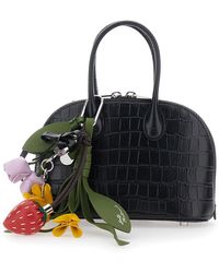 Self-Portrait - Mini Bag Croc Leather Toast With Handle And Leather Shoulder Strap - Lyst