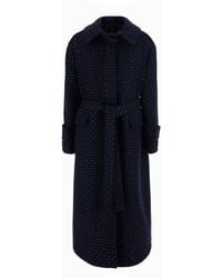 Pinko - Cappotto Con Colletto Classico Ampio E Strass Applicati All-Over - Lyst
