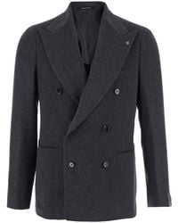 Tagliatore - Double-Breasted Jacket With Peak Revers - Lyst