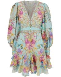CAMILLA - Dress Floral Linen Blend - Lyst