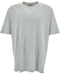 Balmain - T-Shirt Girocollo Con Ricamo Logo A Contrasto - Lyst