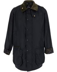 Barbour - Beaufort Waxed Jacket With Shirt Collar And Pockets - Lyst