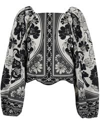 FARM Rio - Blusa 'Flower Leopard' Con Scollo A Barca E Stampa Floreale A - Lyst