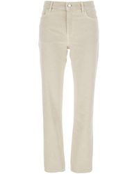 TOTEME - Jeans With Belt Loops And Logo Patch On The Rear - Lyst