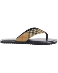 Burberry - Flip Flops 'Check' With Check Motif - Lyst