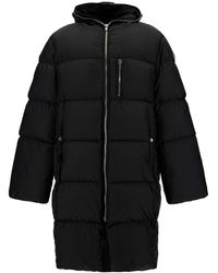 Rick Owens - Gimp Long Down Jacket With Hood And X Moncler Logo Patch - Lyst